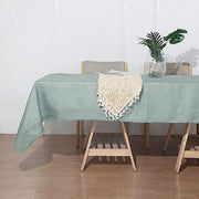 60"x126" Rectangular Premium Faux Burlap Polyester Tablecloth - Dusty Blue TAB_JUTE02_60126_086