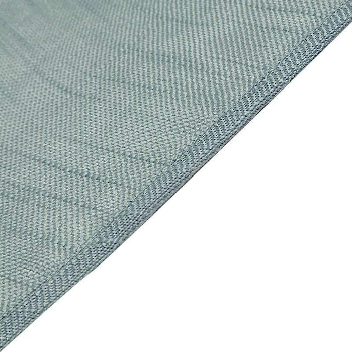 60"x126" Rectangular Premium Faux Burlap Polyester Tablecloth - Dusty Blue TAB_JUTE02_60126_086
