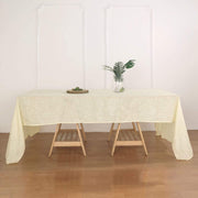 60"x126" Rectangular Premium Faux Burlap Polyester Tablecloth - Ivory TAB_JUTE02_60126_IVR