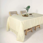 60"x126" Rectangular Premium Faux Burlap Polyester Tablecloth - Ivory TAB_JUTE02_60126_IVR