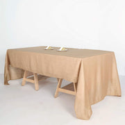 60"x126" Rectangular Premium Faux Burlap Polyester Tablecloth - Natural TAB_JUTE02_60126_NAT