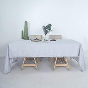 60"x126" Rectangular Premium Faux Burlap Polyester Tablecloth - Silver TAB_JUTE02_60126_SILV