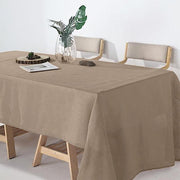 60"x126" Rectangular Premium Faux Burlap Polyester Tablecloth - Taupe Brown TAB_JUTE02_60126_063