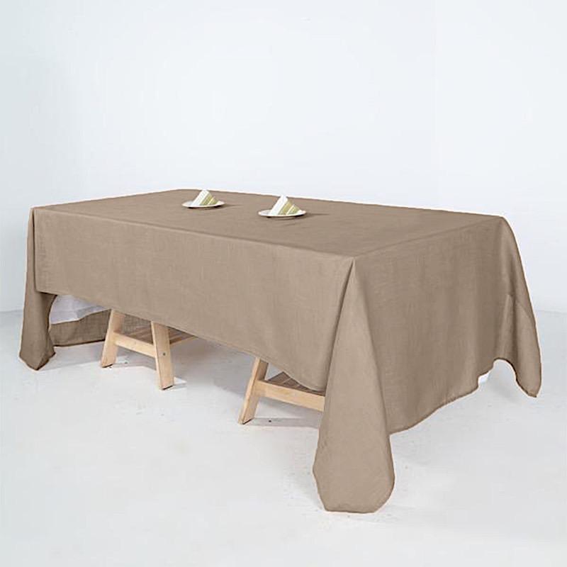 60"x126" Rectangular Premium Faux Burlap Polyester Tablecloth - Taupe Brown TAB_JUTE02_60126_063