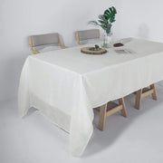 60"x126" Rectangular Premium Faux Burlap Polyester Tablecloth - White TAB_JUTE02_60126_WHT