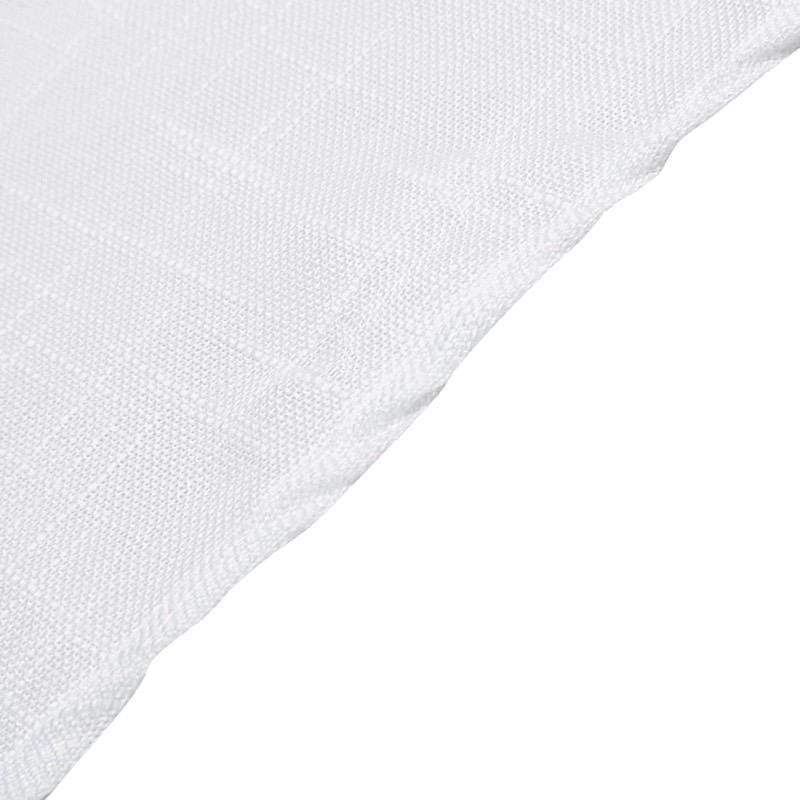 60"x126" Rectangular Premium Faux Burlap Polyester Tablecloth - White TAB_JUTE02_60126_WHT