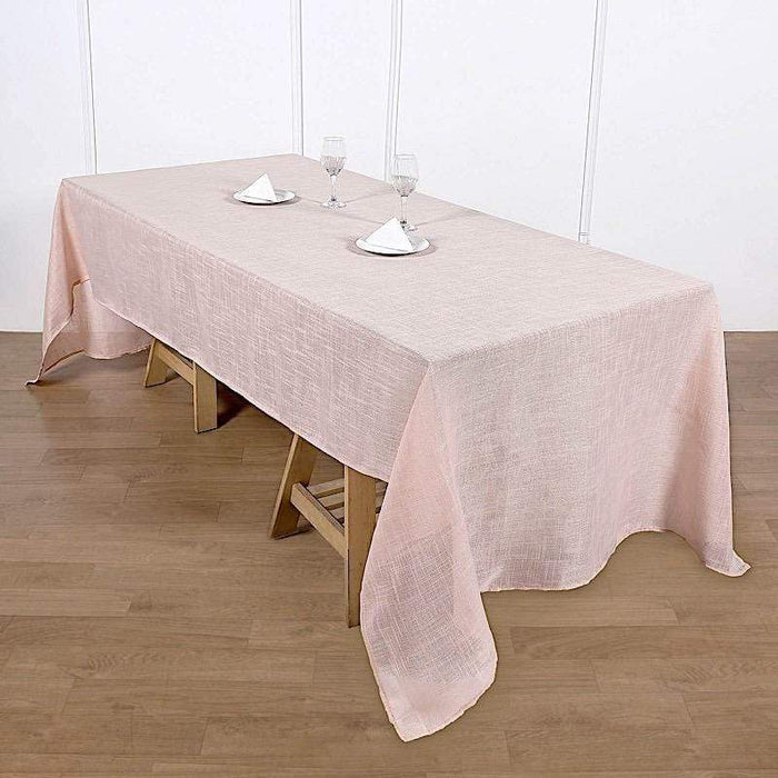 60"x126" Rectangular Premium Faux Burlap Polyester Tablecloth
