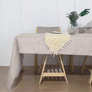 60"x126" Rectangular Premium Faux Burlap Polyester Tablecloth