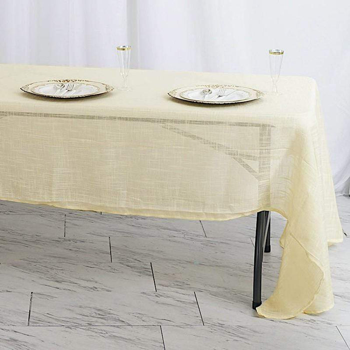 60"x126" Rectangular Premium Faux Burlap Polyester Tablecloth