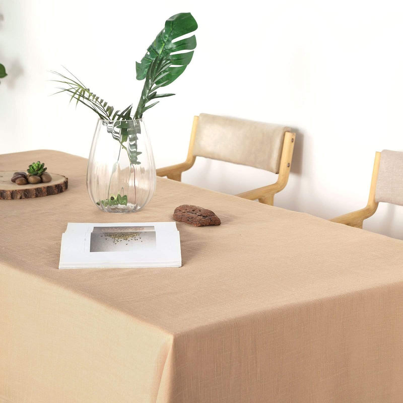 60"x126" Rectangular Premium Faux Burlap Polyester Tablecloth