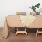 60"x126" Rectangular Premium Faux Burlap Polyester Tablecloth