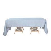 60"x126" Rectangular Premium Faux Burlap Polyester Tablecloth TAB_JUTE02_60126_SILV