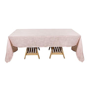 60"x126" Rectangular Premium Faux Burlap Polyester Tablecloth - Blush TAB_JUTE02_60126_046