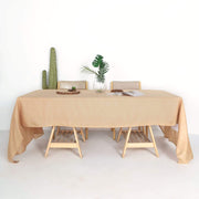 60"x126" Rectangular Premium Faux Burlap Polyester Tablecloth - Natural TAB_JUTE02_60126_NAT
