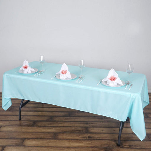 60x102" Polyester Rectangular Tablecloth Wedding Table Linens TAB_60102_BLUE_POLY