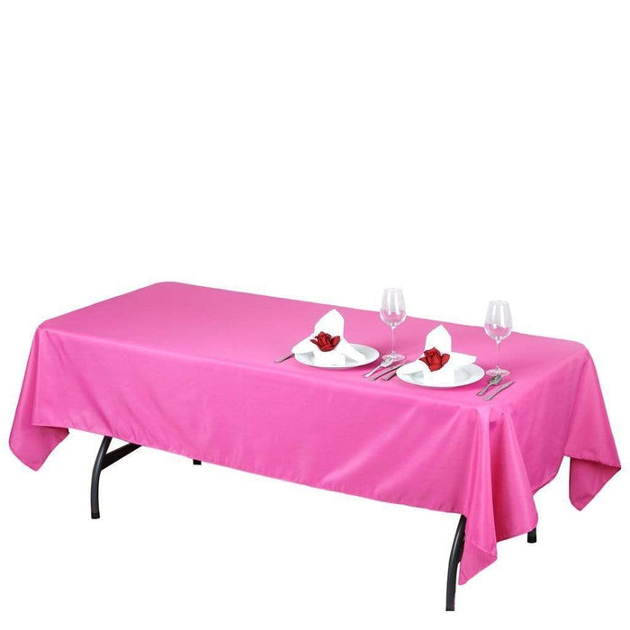 60x102" Polyester Rectangular Tablecloth Wedding Table Linens TAB_60102_FUSH_POLY