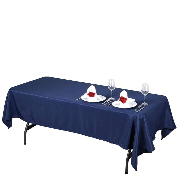 60x102" Polyester Rectangular Tablecloth Wedding Table Linens TAB_60102_NAVY_POLY