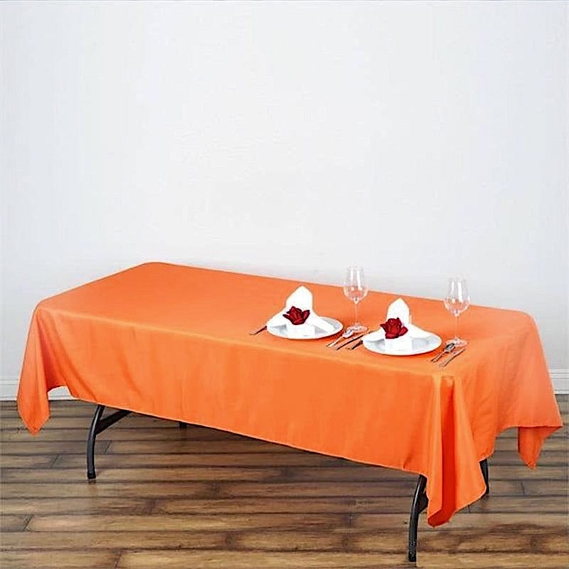 60x102" Polyester Rectangular Tablecloth Wedding Table Linens TAB_60102_ORNG_POLY