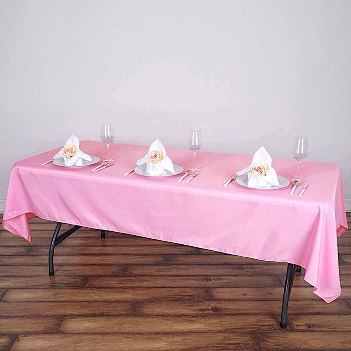 60x102" Polyester Rectangular Tablecloth Wedding Table Linens TAB_60102_PINK_POLY