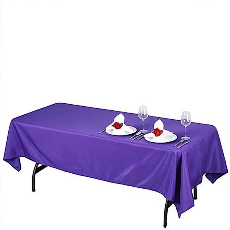 60x102" Polyester Rectangular Tablecloth Wedding Table Linens TAB_60102_PURP_POLY