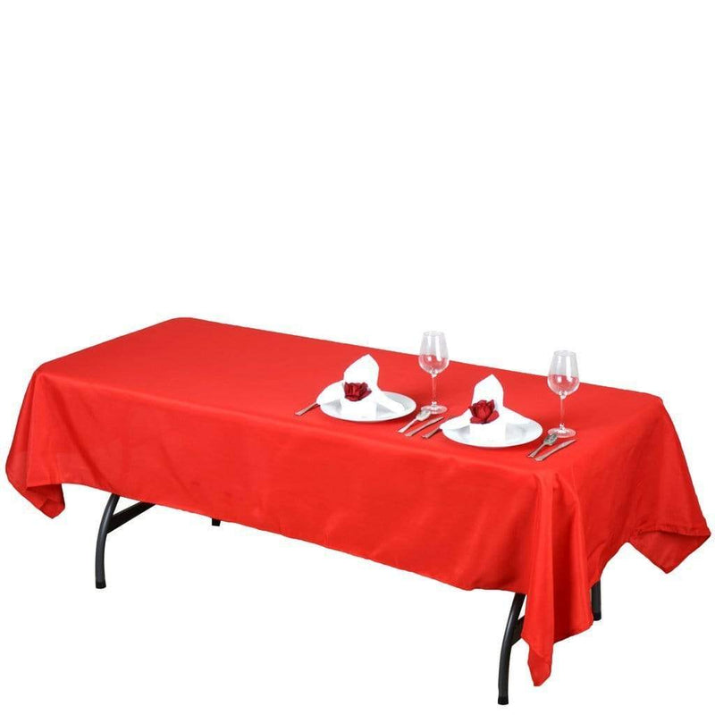60x102" Polyester Rectangular Tablecloth Wedding Table Linens TAB_60102_RED_POLY
