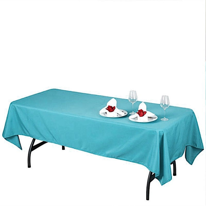 60x102" Polyester Rectangular Tablecloth Wedding Table Linens TAB_60102_TURQ_POLY