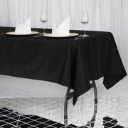 60x102" Premium Polyester Tablecloth Wedding Table Linens - Black TAB_60102_BLK_PRM