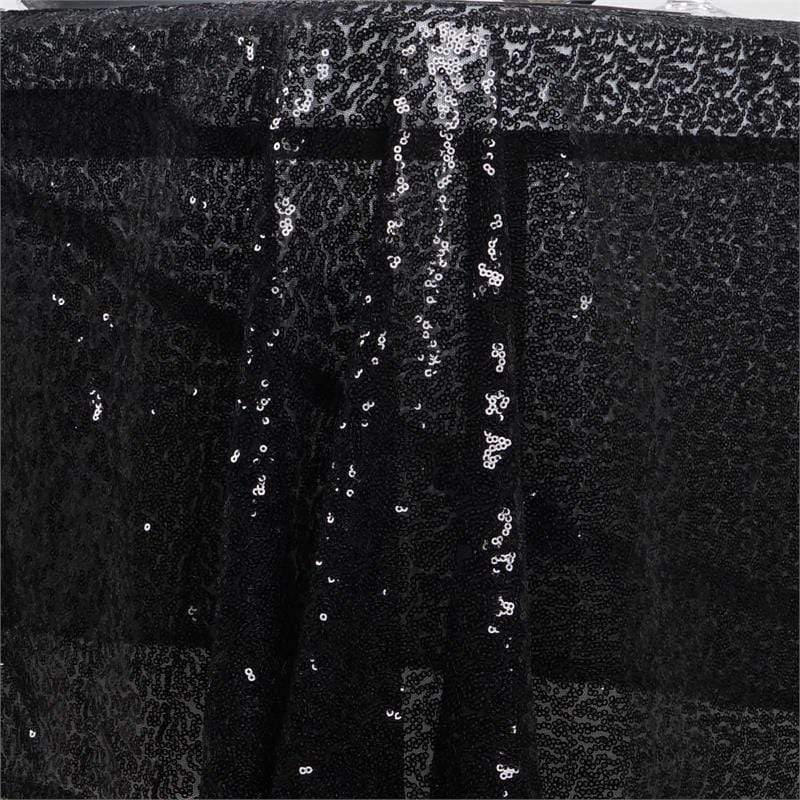 60x126" Sequined Rectangular Tablecloth - Black TAB_02_60126_BLK