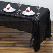 60x126" Sequined Rectangular Tablecloth - Black TAB_02_60126_BLK