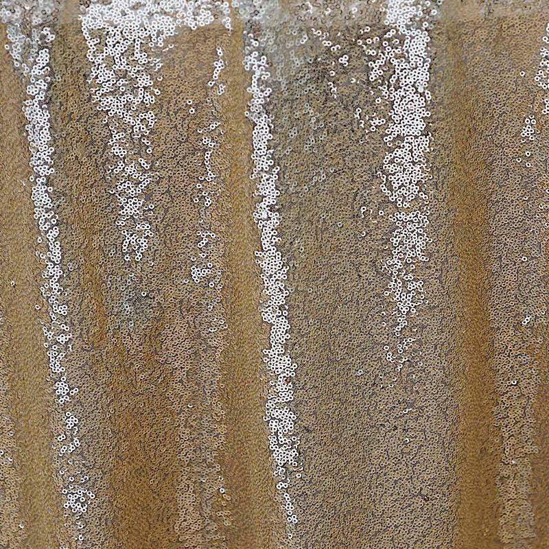 60x126" Sequined Rectangular Tablecloth - Champagne TAB_02_60126_CHMP