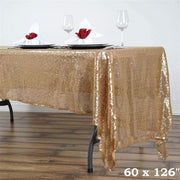 60x126" Sequined Rectangular Tablecloth - Gold TAB_02_60126_GOLD