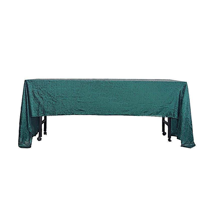 60x126" Sequined Rectangular Tablecloth - Hunter Green TAB_02_60126_HUNT