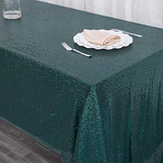 60x126" Sequined Rectangular Tablecloth - Hunter Green TAB_02_60126_HUNT