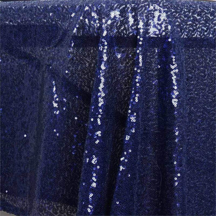 60x126" Sequined Rectangular Tablecloth - Navy Blue TAB_02_60126_NAVY