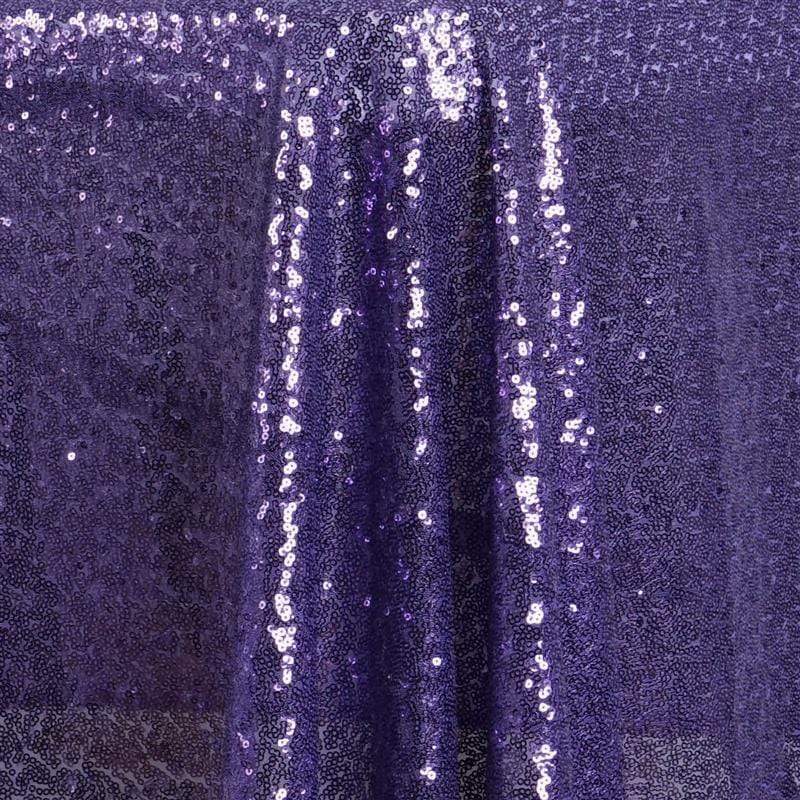 60x126" Sequined Rectangular Tablecloth - Purple TAB_02_60126_PURP