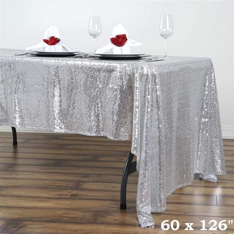 60x126" Sequined Rectangular Tablecloth
