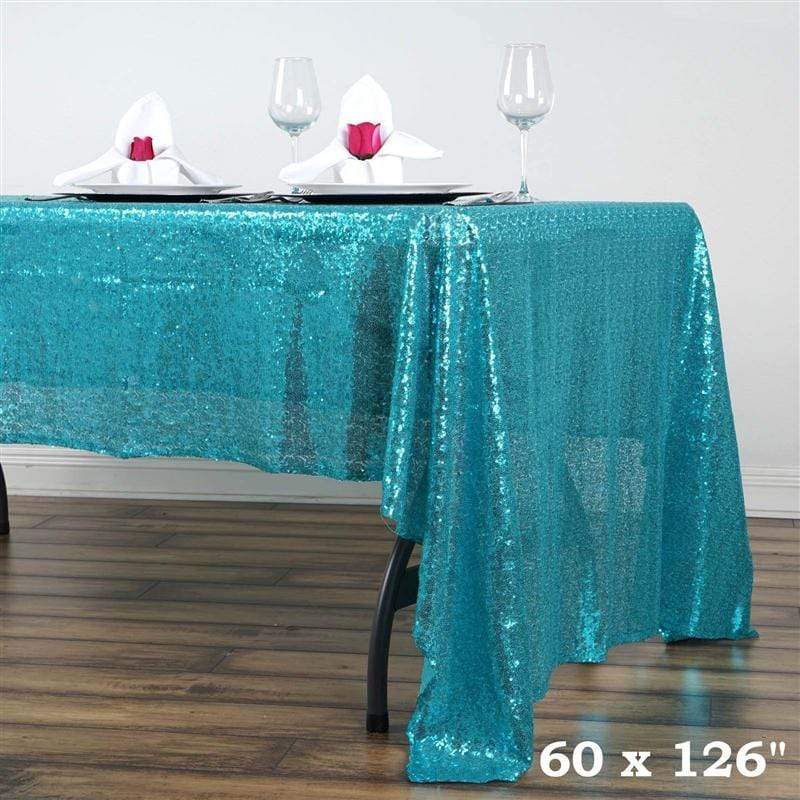 60x126" Sequined Rectangular Tablecloth