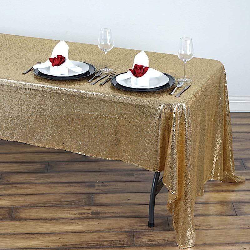 60x126" Sequined Rectangular Tablecloth