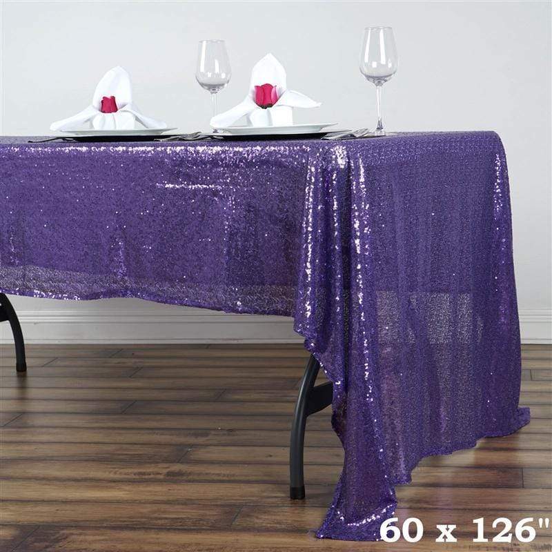 60x126" Sequined Rectangular Tablecloth
