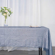 60x126" Sequined Rectangular Tablecloth - Dusty Blue TAB_02_60126_086