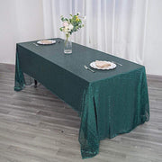 60x126" Sequined Rectangular Tablecloth - Hunter Green TAB_02_60126_HUNT