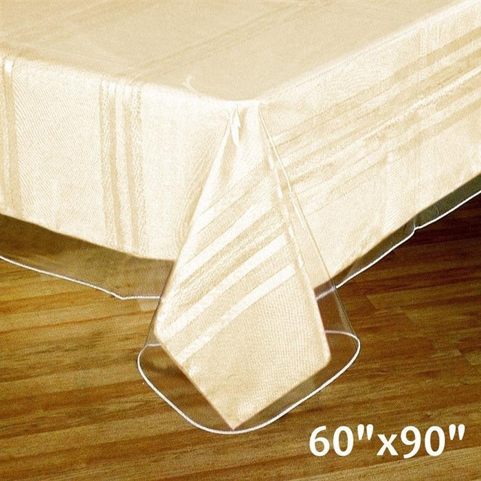 60x90" Vinyl Plastic Tablecloth Protector Table Cover - Clear TAB_VIN06_6090_CLR