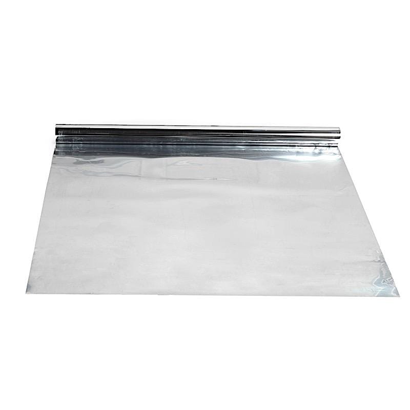 65 ft long Mirrored Plastic Aisle Runner RUNER_MIRR01_SILV_65