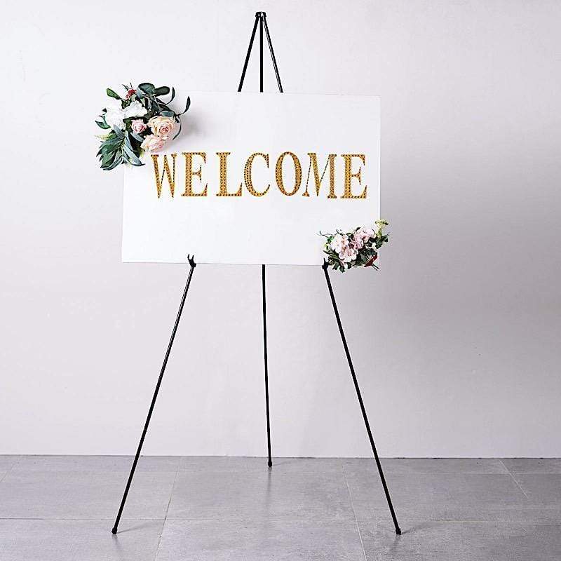 65" tall Metal Easel Collapsible Tripod Stand - Black FURN_STND_001_BLK