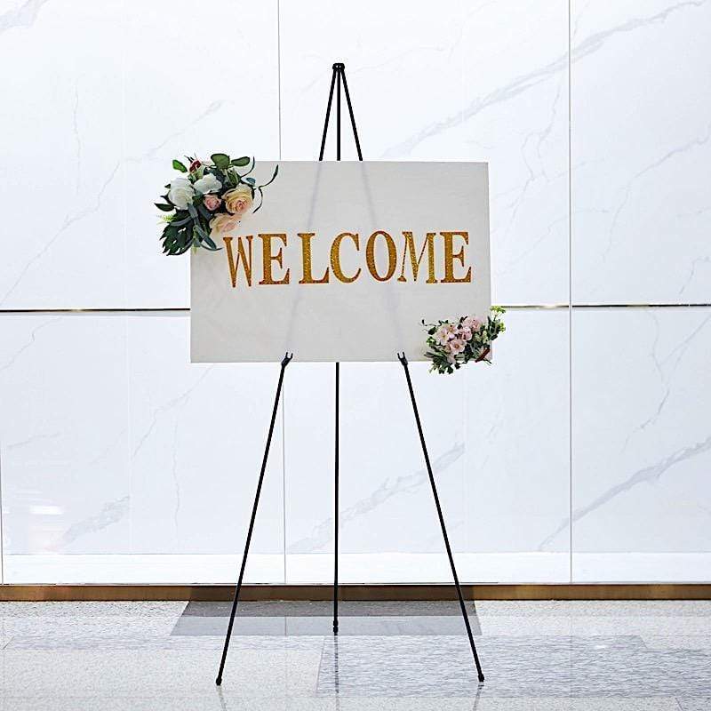 65" tall Metal Easel Collapsible Tripod Stand - Black FURN_STND_001_BLK