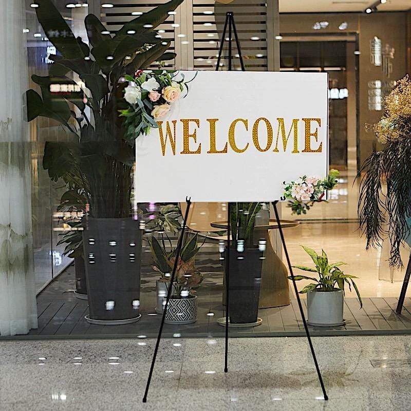 65" tall Metal Easel Collapsible Tripod Stand - Black FURN_STND_001_BLK