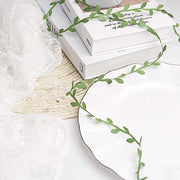 67 ft Satin Olive Leaf Trim Ribbon Artificial Vines Garland - Green RIB_LEAF_001_65_GRN