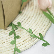 67 ft Satin Olive Leaf Trim Ribbon Artificial Vines Garland - Green RIB_LEAF_001_65_GRN