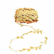 67 ft Satin Olive Leaf Trim Ribbon Artificial Vines Garland RIB_LEAF_001_65_GOLD