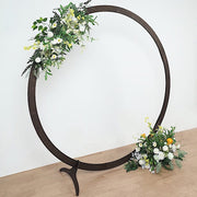 7.4 ft Round Natural Wood Wedding Arch Backdrop Stand - Dark Brown BKDP_STNDCIR3_DKBN